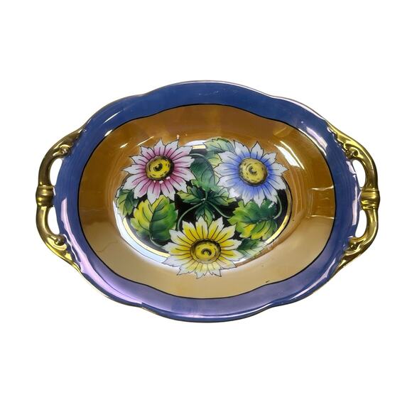 Noritake Japan Vintage Elegant Lusterware Hand Painted Florals Gold Accents - Picture 3 of 5